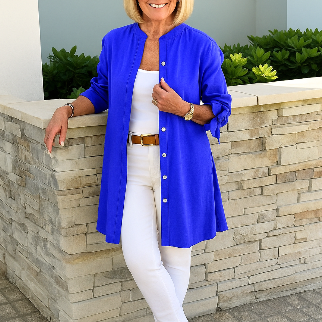 Signe™ | Tidløs skjortebluse med stilfulde ærmesløjfer