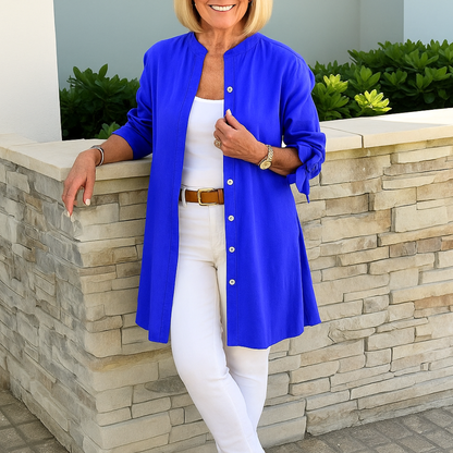 Signe™ | Tidløs skjortebluse med stilfulde ærmesløjfer